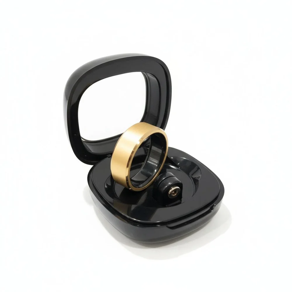 Smart Ring NWT Beautiful Brushed Gold Tone Fitness Tracker Sleep, HR, BP Steps